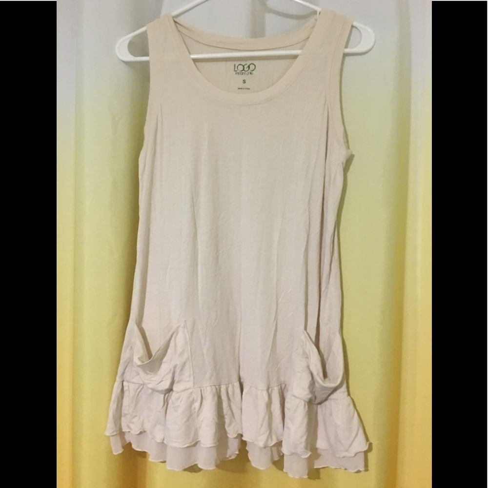 LOGO layer tank Ruffle bottom Size S